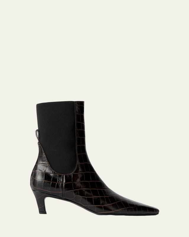The Mid Heel Calfskin Ankle Boots